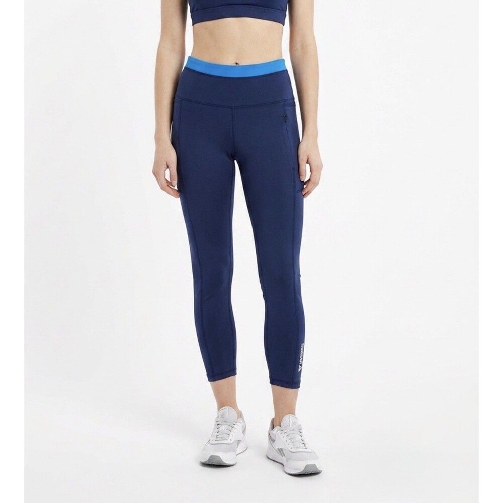 Reebok Pants Women’s Size M High Rise Leggings Blue Yoga Athletic Gym Pockets